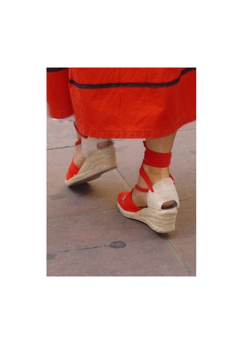 espadrilles talon compensé lacets