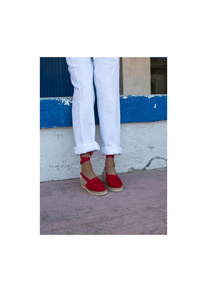 espadrilles talon compensé lacets