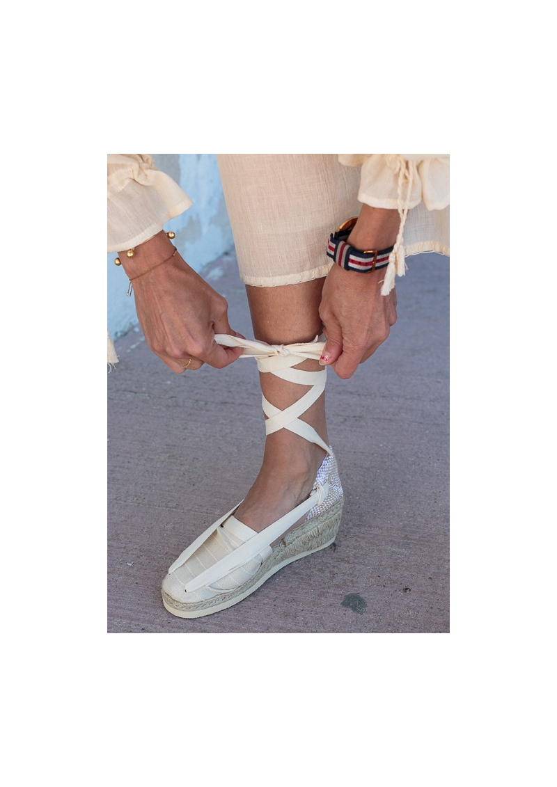 espadrilles talon compensé lacets