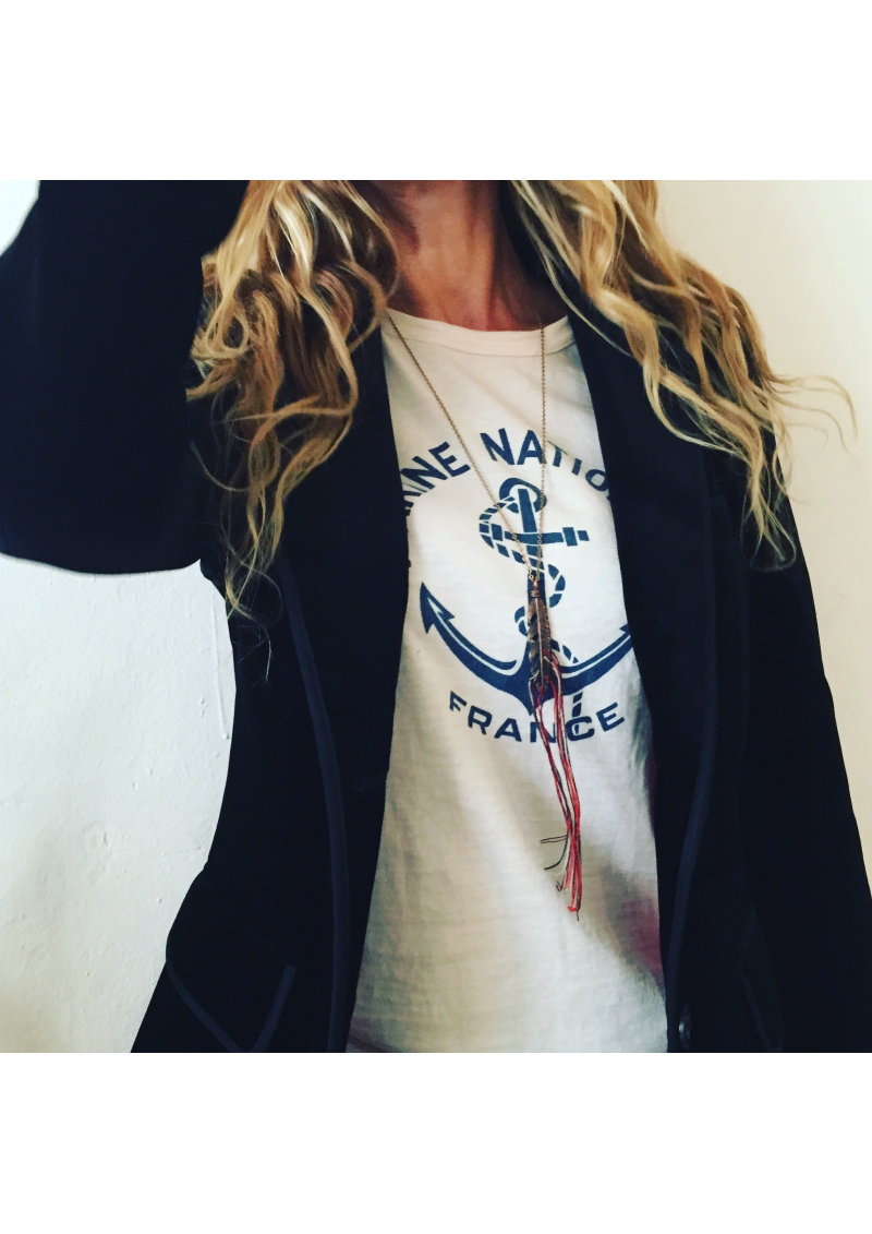 Sweat marine avec étoile sequins réversibles fille