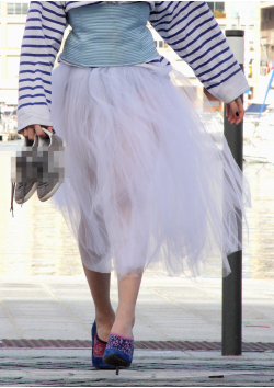 Mid-long rehearsal tulle skirt