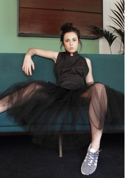 Mid-long rehearsal tulle skirt