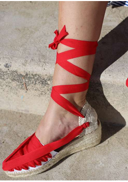 Catalan Espadrilles with Wedged Heels and Ribbons