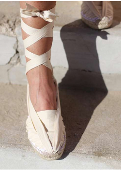 Catalan Espadrilles with Wedged Heels and Ribbons