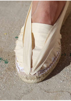 Catalan Espadrilles with Wedged Heels and Ribbons