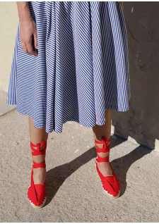 Catalan Espadrilles with Wedged Heels and Ribbons