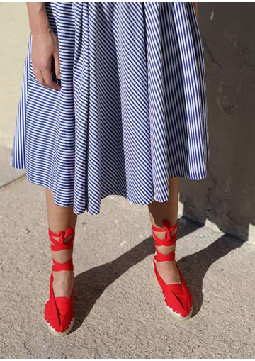 Catalan Espadrilles with Wedged Heels and Ribbons