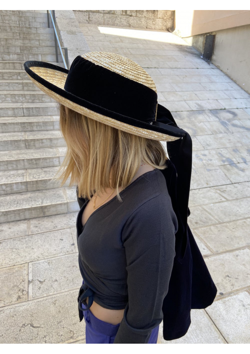 Chanel Straw Boater Hat M