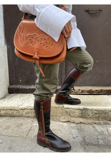 Genuine embroidered satchel...