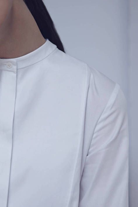 The clergyman's white shirt